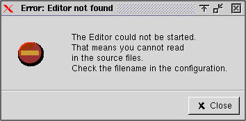 Dialog: Error: Editor not found