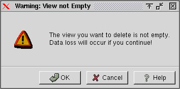 Dialog: Warning: View not Empty